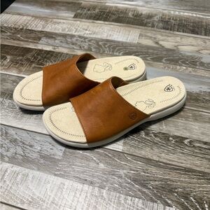 Ariat Sandals Womens Size 10 Slide Brown Leather Slip On Casual Open Toe NEW